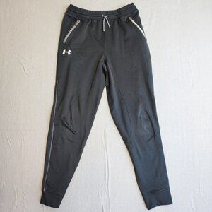 Under Armour sweatpants boys size XL black loose fit zip pockets
